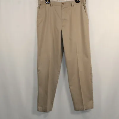 $29.68 • Buy Berkley Jensen Brown Tan Flat Front Adjustable Waist Men's Pants SZ 36/32