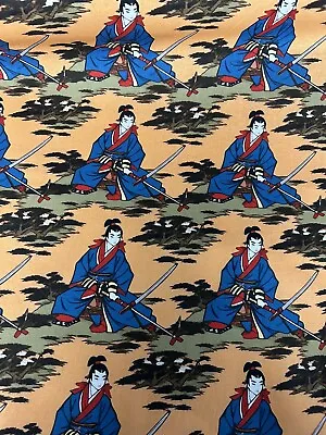 Japanese Samurai Fantasy History 100% Cotton Fabric. Per Metre • £5.99