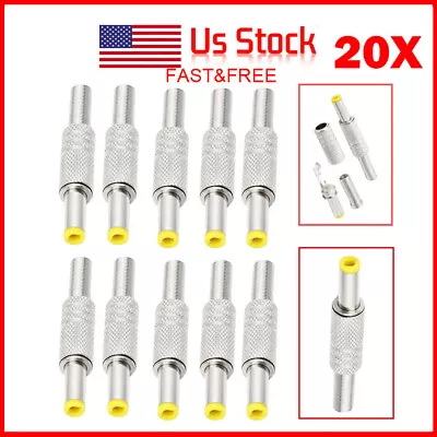 20pcs DC Power Jack 5.5mm X 2.5mm Male Plug Adapter Connector W/ Metal Handle US • $14.85