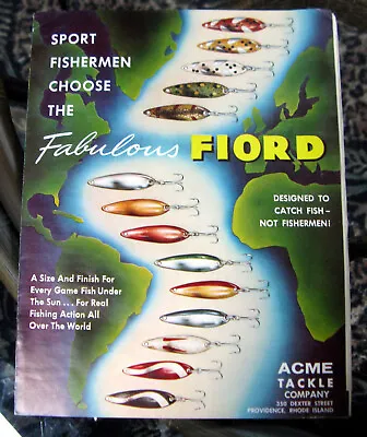 Vintage 1960 Fabulous Fiord Lures Baits Acme Tackle Co Catalog Fishing • $7.95