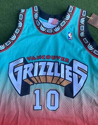 Mitchell & Ness Mens Large NBA Vancouver Grizzlies Mike Bibby Swingman Jersey L • $41.58