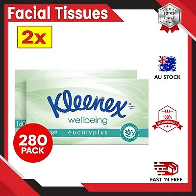 New Kleenex Facial Tissues 2 X 140 Sheets Per Box Of 3-ply 280 Sheets • $11.99