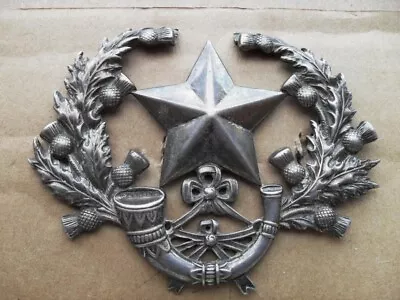 Cameronians Officers Silver Cap Badge. • £92