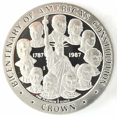 1987 Isle Of Man Crown 1/2 Oz Platinum Bicentennial Of America's Constitution  • $1199.99