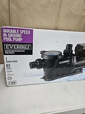 Everbilt 1 HP 65 GPM Variable Speed In-Ground Pool Pump PCP10001-VSP - SEALED!!! • $299.99