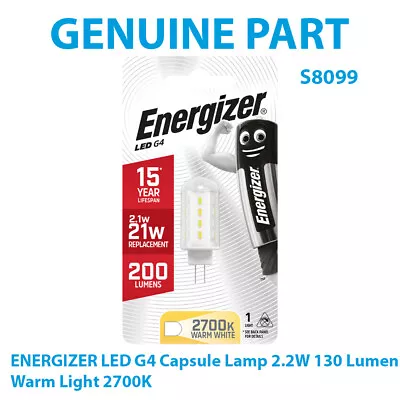 G4 LED Light Bulb Lamp 12v 2.2W Equiv. To 20W 2700K Warm White Energizer UK • £4.95