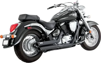 Twin Slash Staggered Black Full Exhaust Vance & Hines 48293 • $799.99