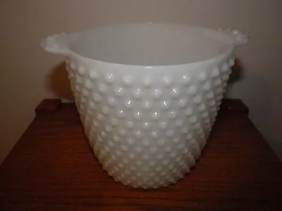 Vintage Milk Glass Hobnail Ice Bucket Anchor Hocking H 6.25  W 6.5  3 LBS • $32