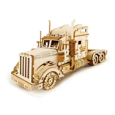 Diy Wooden Long Head Truck Car Assembly Model 3D Puzzle Toy Game For Kids Adult  • £13.57