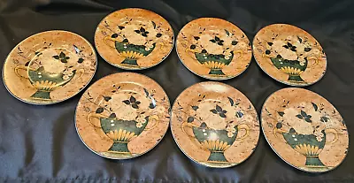 Sakura White Roses Salad Plates By Warren Kimble 8.25  Diameter Set Of 7 • $45