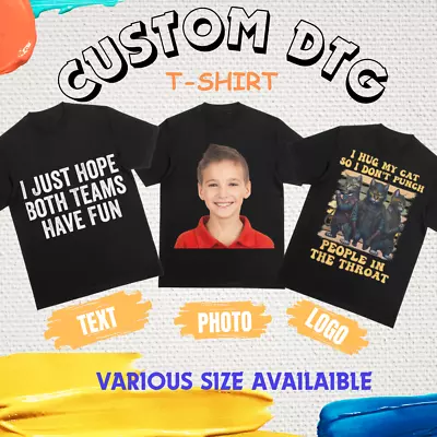 Personalized Custom T-Shirt Customized W/Photo Text Logo DTG On Gildan Shirts* • $25.99