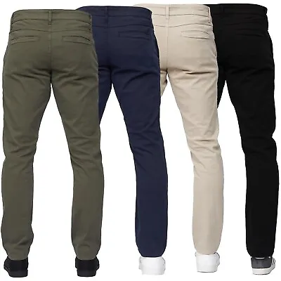 Duck And Cover Mens Stretch Slim Chinos Branded Casual Work Cheap Pants Trousers • £16.99