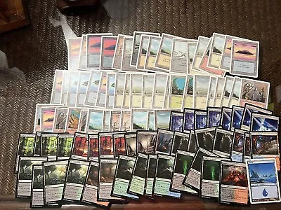 Mtg Basic Land Lot With Etb Duals . Unlimited Revised Mirage Plus! • $60