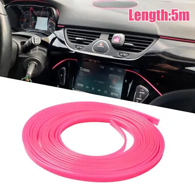 $6.86 • Buy Car Interior Decor Point Edge Gap Door Panel Molding Trim Strip Pink Accessories