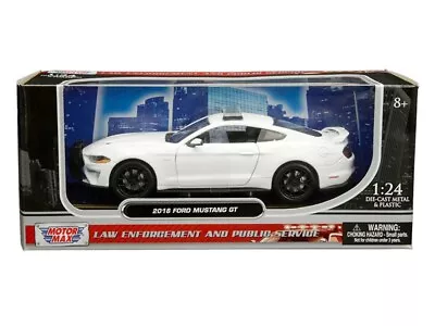 2018 Ford Mustang GT W/ Lightbar White Diecast 1:24 Model Car - Motormax 76979WH • $39.95