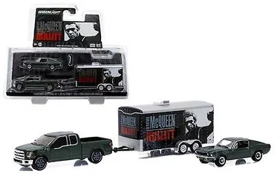 GREENLIGHT HITCH & TOW STEVE McQUEEN BULLITT MUSTANG 1/64 TRACK & TRAILER 51007 • $24.95