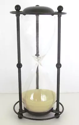 Vintage Decorative 60 Minute  Hourglass Timer  Metal And Glass • $32