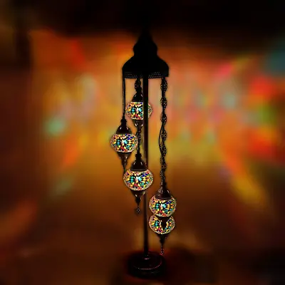 Turkish Moroccan Arabian Eastern Bohemian Tiffany Style Floor Lamp + FREE BULB • £199.95