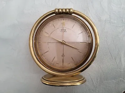 Vintage Oris Swiss Made Alarm Clock Eight Day Desk Travel Clock • $285