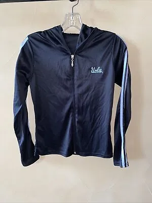 Women’s UCLA Bruins Unbranded Hooded Track Jacket Full  ZIP Small Black Blue • £17.34