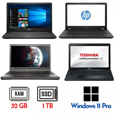 CHEAP FAST Windows 11 Laptop Intel QUAD Core I3/i5 32GB Ram 1TB SSD Webcam WIFI • £209.99