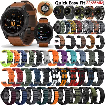 For Garmin Fenix 7 6 5 7X 6X 5X 3HR 22mm 26mm Smart Watch Replacement Band Strap • $14.95