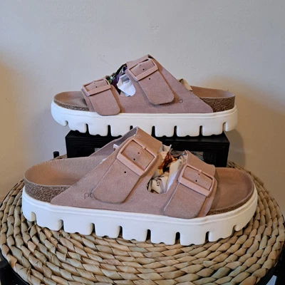£64.99 • Buy Birkenstock Papillio Arizona Platform Pink Sandals Sliders UK 7.5 EU 41 Narrow