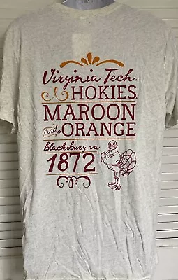 Men's Virginia Tech Hokies 1872 Triblend T-Shirt Large Front & Back Hit • $12.99