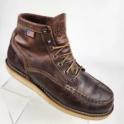 Danner Bull Run 6  Moc Work Boots Mens Size 10.5 EE Brown Leather Soft Toe USA • $79.95