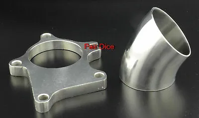 T3 T3/T4 (5 Bolts) Turbo Downpipe FLANGE 2.5  OD Stainless Steel + 45º SS Elbow • $27.55
