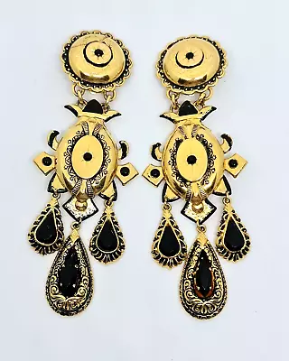 Gorgeous Vintage Zoe Coste Gold Tone Vintage Made In France Dangle Earrings. • $314.10