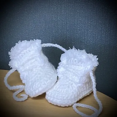 £6.99 • Buy Crochet Baby Shoes Handmade Crochet Wool Baby Booties Sneakers Slippers