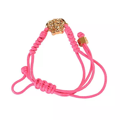 Versace Pink Canvas Gold Color Medusa Head Bracelet • $199.99