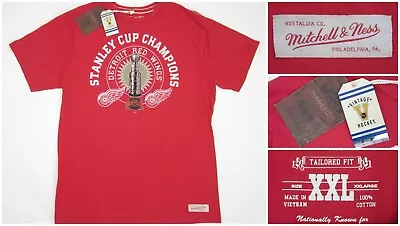 NEW! Mitchell & Ness Detroit Red Wings Stanley Cup Champions T-Shirt XXL Fits XL • $15