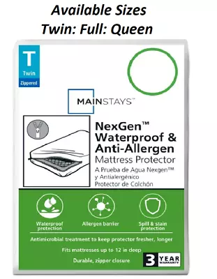 Mattress Cover Waterproof Anti-Allergen Zippered Bed Bug Protector • $14.99