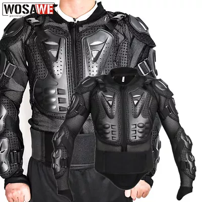 WOSAWE Motorcycle Armor Motorbike Spine Chest Motocross Protector Jacket Guard • $29.80