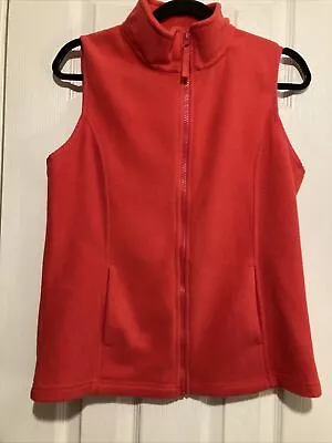 Made For Life Bright Coral Pink Fleece Vest Size Medium • $12