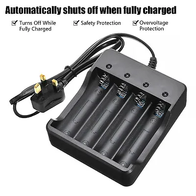 4 Slot 18350 USB Battery Charger 3.7V For Li-Ion Batteries Rechargeable UK Plug • £6.72