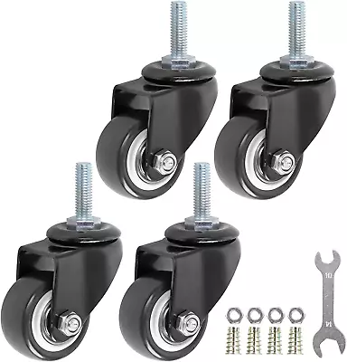 1.5 Inch Swivel Caster Wheels PU 360 Degree Threaded Stem Caster Wheel M8 X 25Mm • $20.99