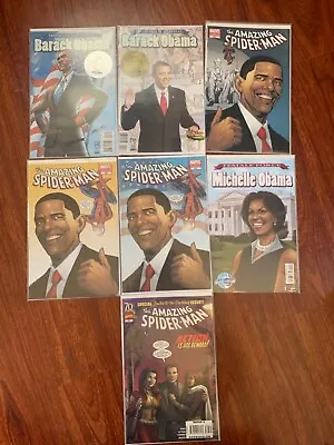 Lot Of 7 Obama Comics! Spider-Man Etc! Very Nice! Lot 2. • $44.99