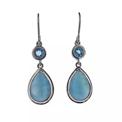 New MarahLago Sterling Silver Larimar Blue Topaz Atlantic Earrings $245 • $120