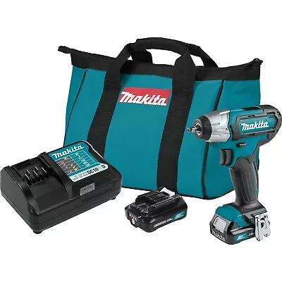 Makita WT04R1 12V Max CXT Lithium‑Ion Cordless 1/4  Impact Wrench Kit. • $129.95