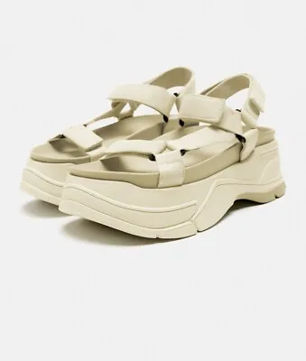 NWOB ZARA SPORT SANDALS OFF WHITE - REF. 3677/ 110 39 Run 2 Size Big #lx • $59.99