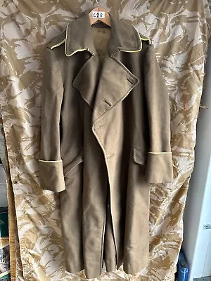 Rare Original WW2 British Army Officers Greatcoat - Yellow Piping - 38  Chest • £125