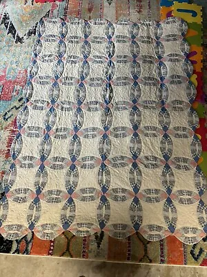 Double Wedding Ring Quilt - 60 X84   • $55