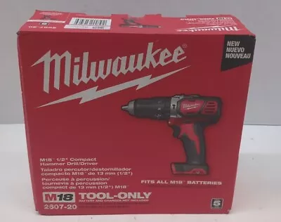 Milwaukee 2607-20 M18 Li-Ion 18V 1/2  Cordless Compact Hammer Drill/Driver • $64.99