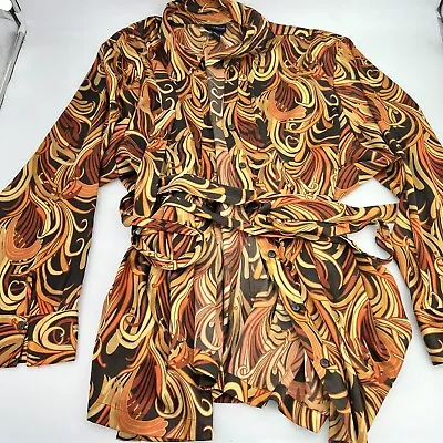 Maggie Barnes Orange Black Belted Blouse Size 5X • $29.97