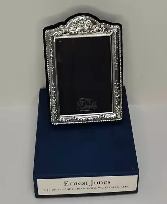 Hallmarked Sterling Silver Photo Frame 3.5  X 2.5  Picture Swag & Bow Style • £68