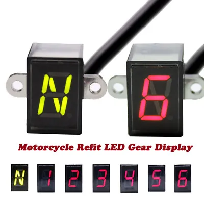 Motorcycle Digital Display Led Moto Light Neutral Gear Indicator Display 6 Speed • $18.83