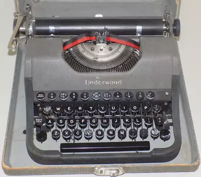 Antique 1950 Underwood Typewriter With Hard Case Functions But Not Fully Tested • $64.99